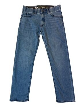 Lee mens 32x30 slim straight light wash extreme motion stretch denim blue jeans